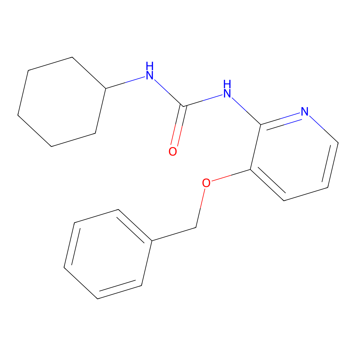 1-Cyclohexyl-3-(3-phenylmethoxypyridin-2-yl)urea molecular structure, CAS 1024353-45-4