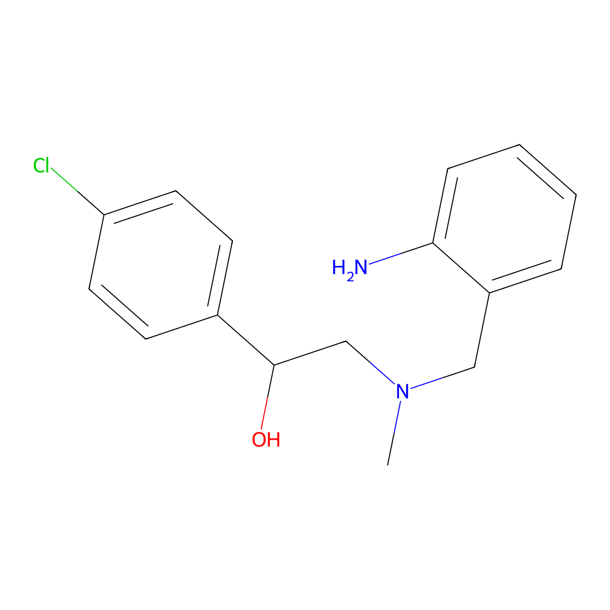 2-((2-Aminobenzyl)(methyl)amino)-1-(4-chlorophenyl)ethanol molecular structure, CAS 102436-79-3