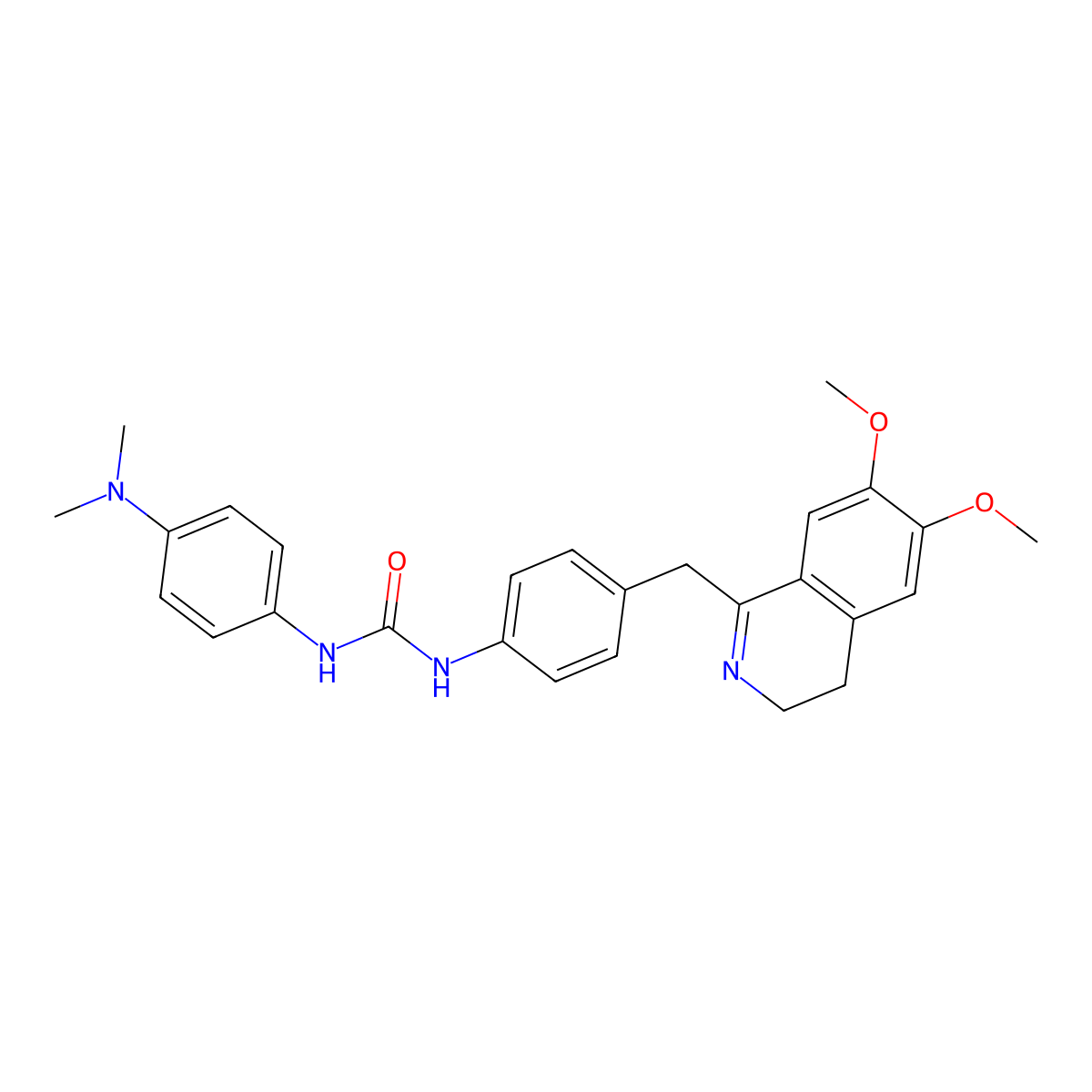 1-(4-((6,7-Dimethoxy(3,4-dihydroisoquinolyl))methyl)phenyl)-3-(4-(dimethylamino)phenyl)urea molecular structure, CAS 1024361-27-0