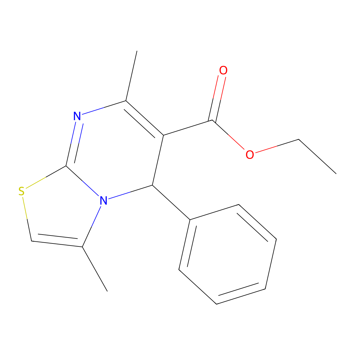 ethyl 3,7-dimethyl-5-phenyl-5H-[1,3]thiazolo[3,2-a]pyrimidine-6-carboxylate molecular structure, CAS 1024364-57-5