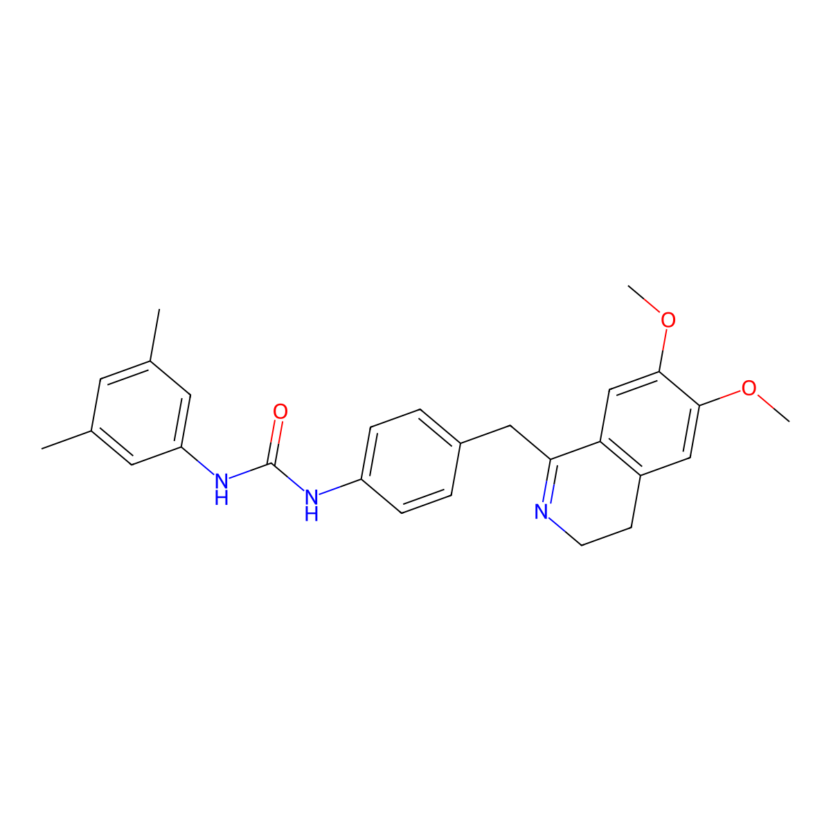 1-[4-[(6,7-Dimethoxy-3,4-dihydroisoquinolin-1-yl)methyl]phenyl]-3-(3,5-dimethylphenyl)urea molecular structure, CAS 1024365-35-2