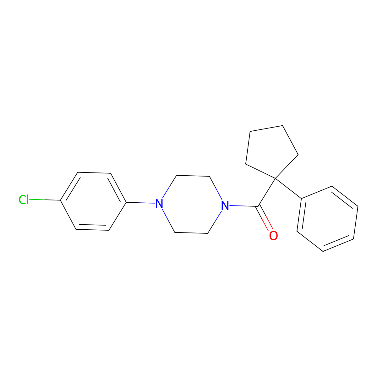 [4-(4-Chlorophenyl)piperazin-1-yl]-(1-phenylcyclopentyl)methanone molecular structure, CAS 1024365-59-0