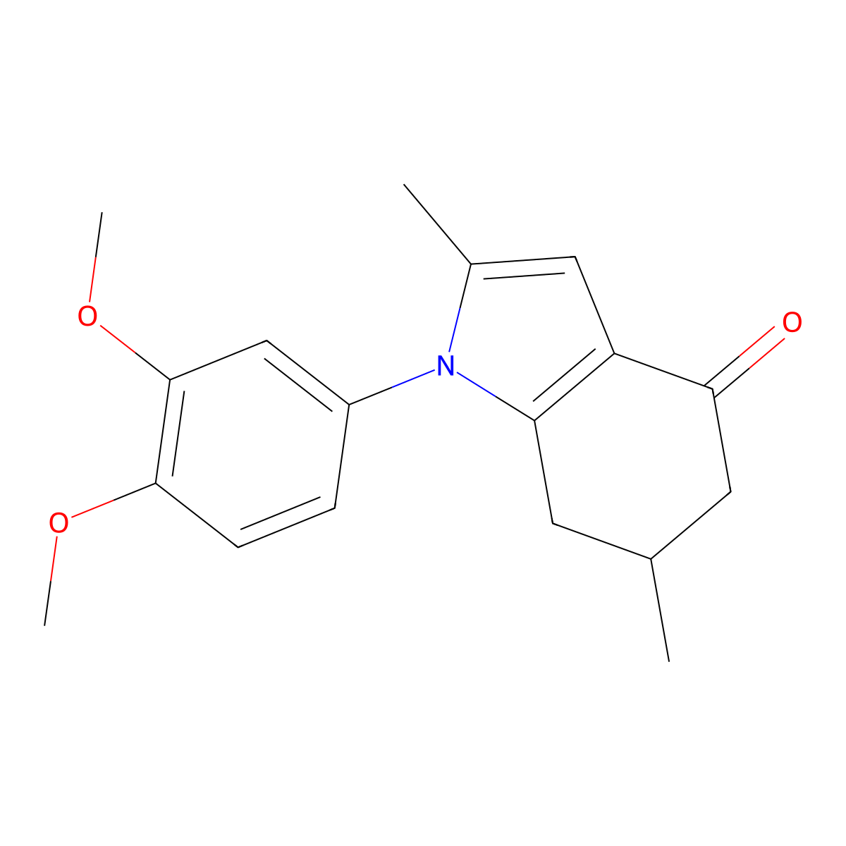 1-(3,4-dimethoxyphenyl)-2,6-dimethyl-6,7-dihydro-5H-indol-4-one molecular structure, CAS 1024367-53-0