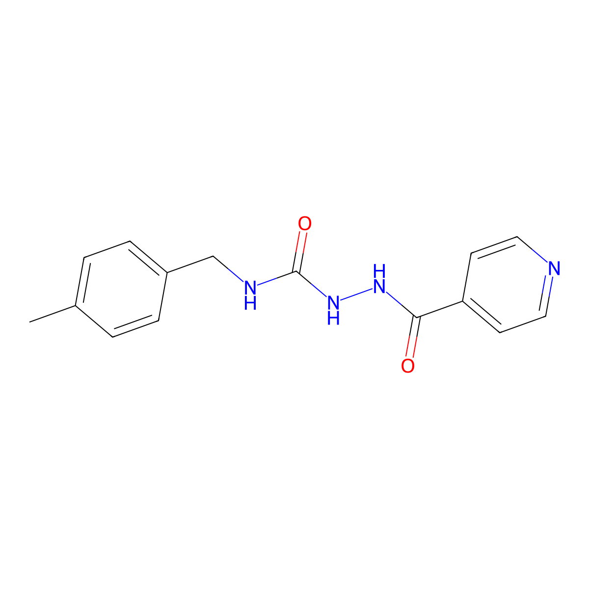 4-((4-Methylphenyl)methyl)-1-(4-pyridylcarbonyl)semicarbazide molecular structure, CAS 1024367-70-1