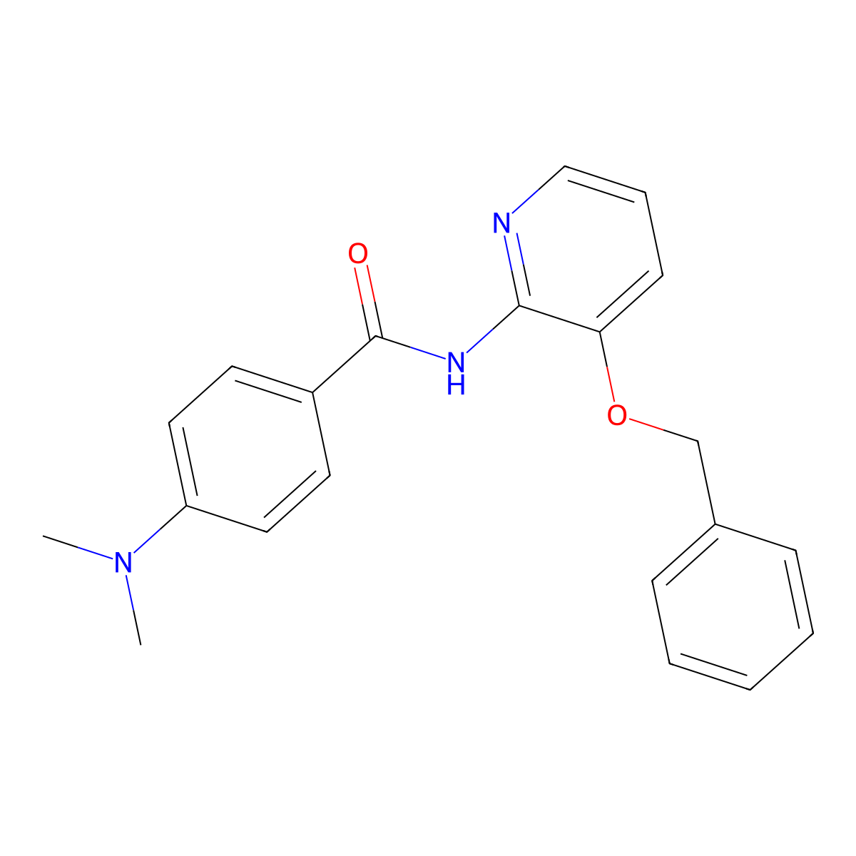 4-(dimethylamino)-N-(3-phenylmethoxypyridin-2-yl)benzamide molecular structure, CAS 1024368-25-9