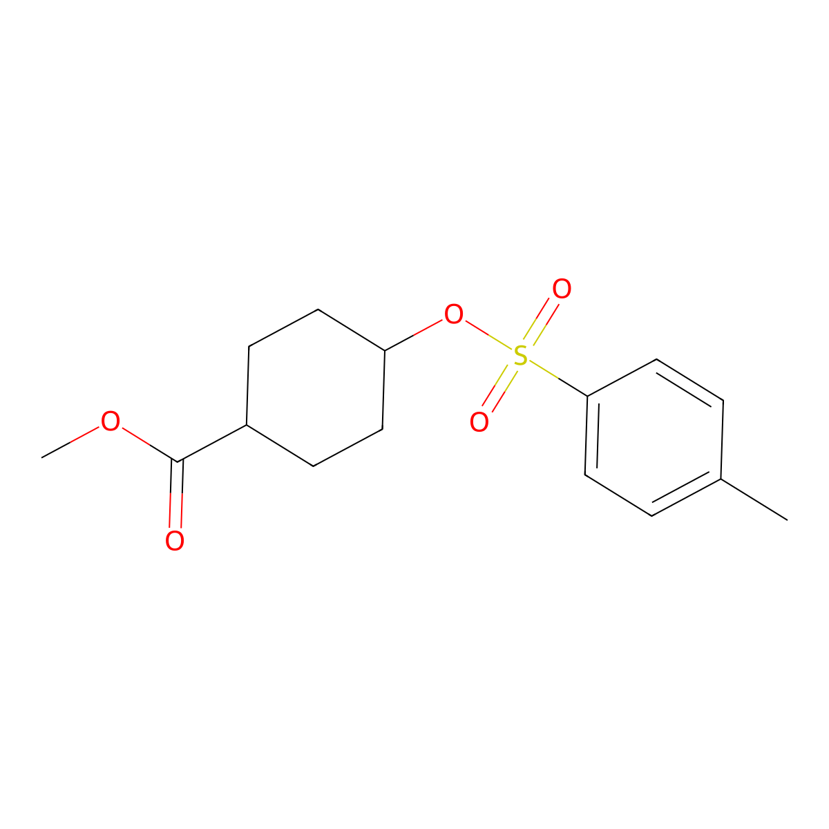 Methyl 4-(tosyloxy)cyclohexanecarboxylate molecular structure, CAS 102437-03-6