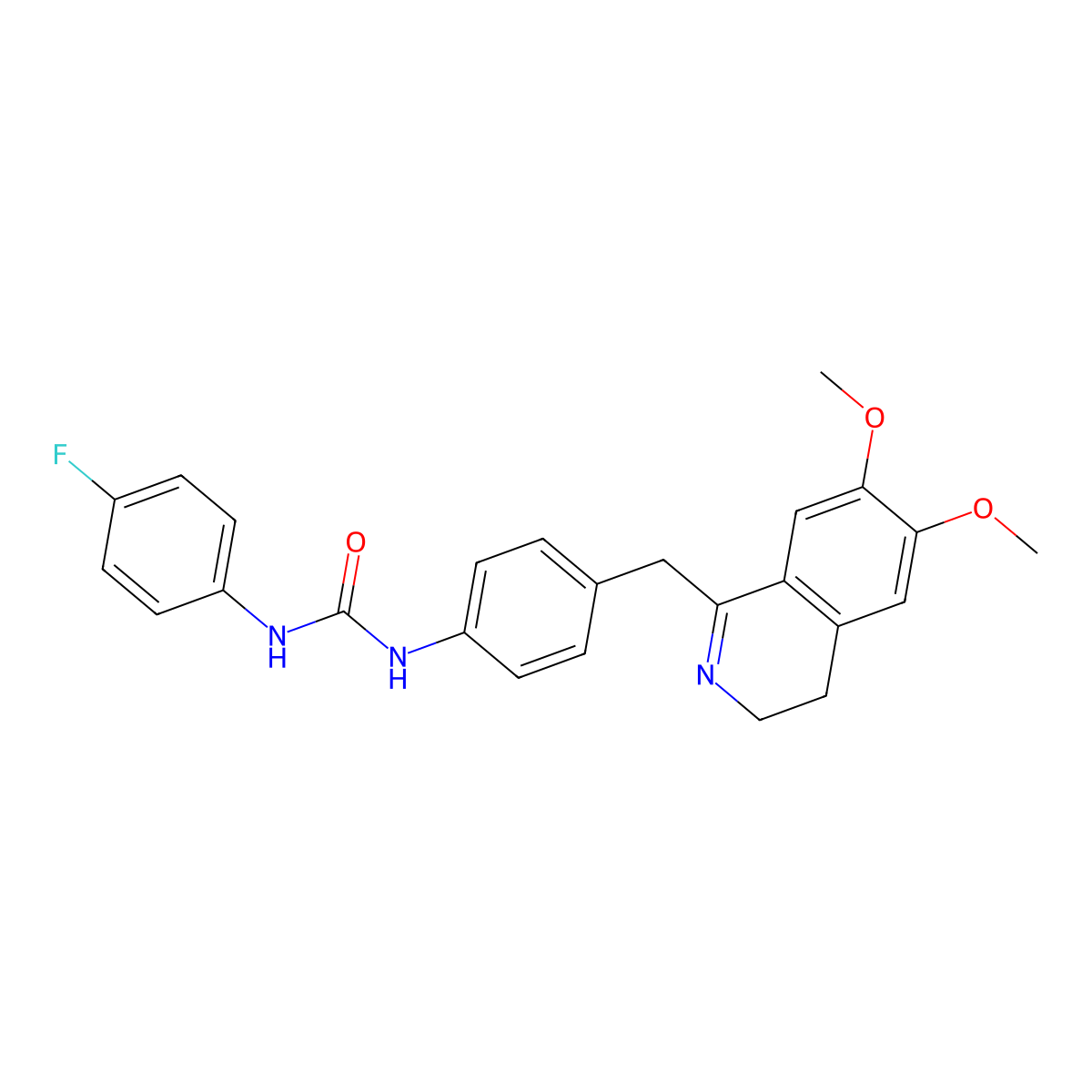 1-[4-[(6,7-Dimethoxy-3,4-dihydroisoquinolin-1-yl)methyl]phenyl]-3-(4-fluorophenyl)urea molecular structure, CAS 1024376-41-7