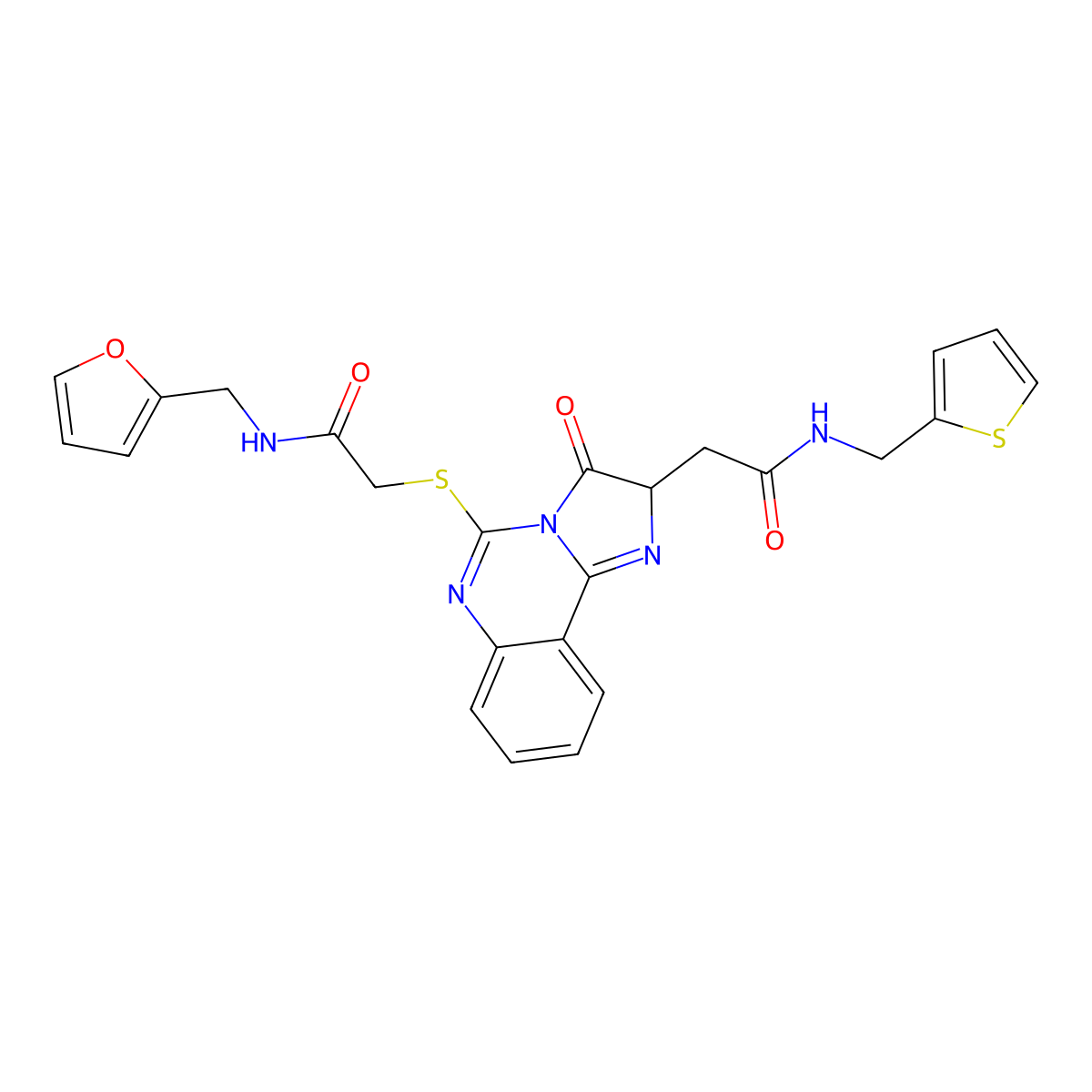 N-[(furan-2-yl)methyl]-2-{[3-oxo-2-({[(thiophen-2-yl)methyl]carbamoyl}methyl)-2H,3H-imidazo[1,2-c]quinazolin-5-yl]sulfanyl}acetamide molecular structure, CAS 1024377-37-4