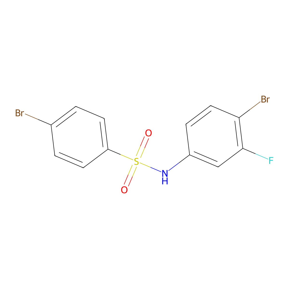 4-bromo-N-(4-bromo-3-fluorophenyl)benzenesulfonamide molecular structure, CAS 1024378-31-1