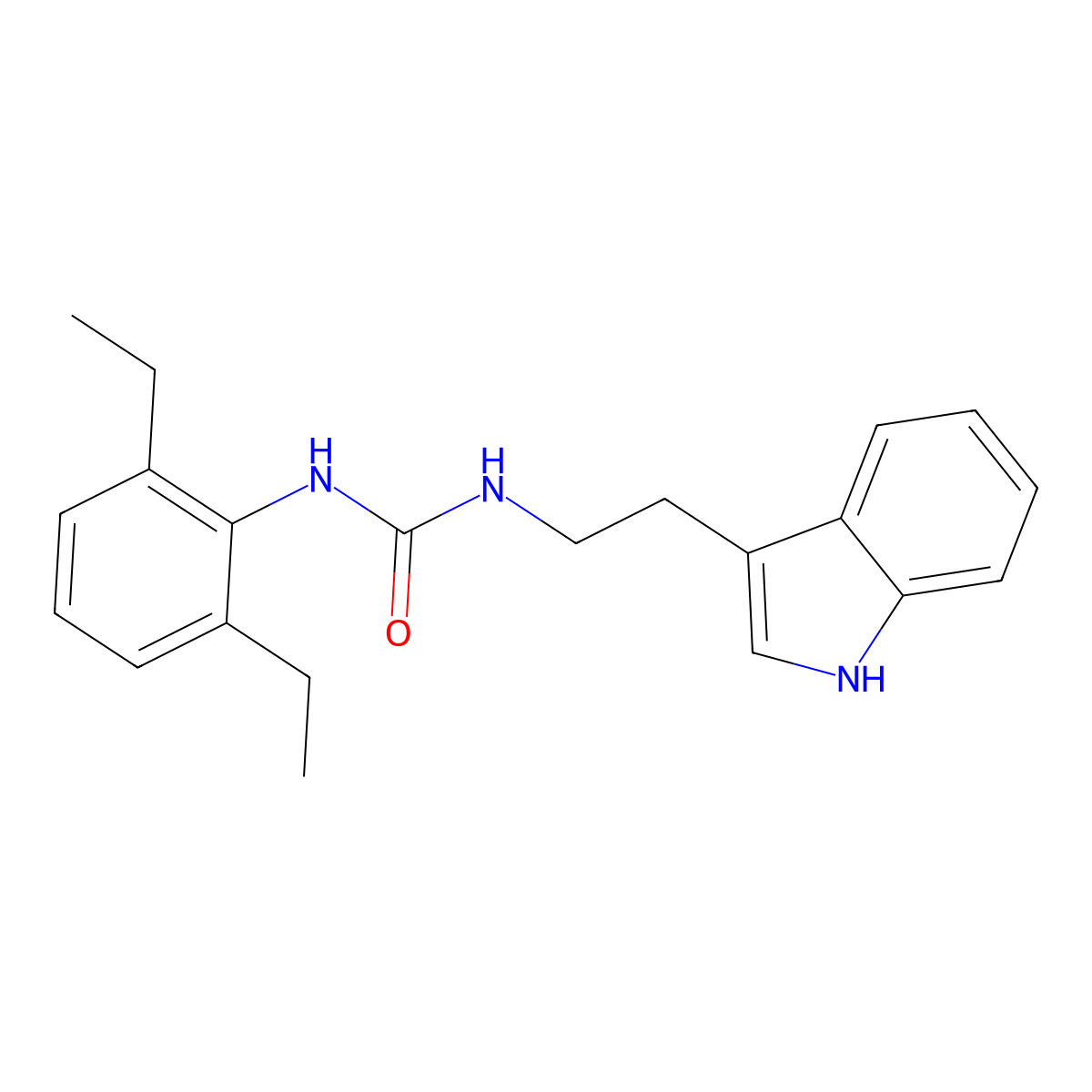1-(2,6-diethylphenyl)-3-[2-(1H-indol-3-yl)ethyl]urea molecular structure, CAS 1024385-32-7