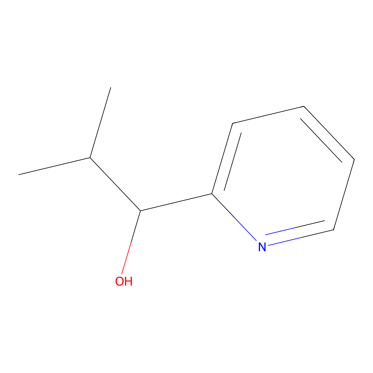 2-Methyl-1-(pyridin-2-yl)propan-1-ol molecular structure, CAS 102439-95-2