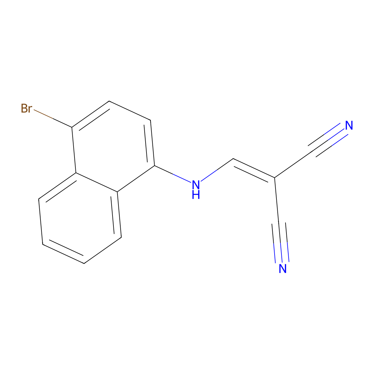 (((4-Bromonaphthyl)amino)methylene)methane-1,1-dicarbonitrile molecular structure, CAS 1024391-54-5