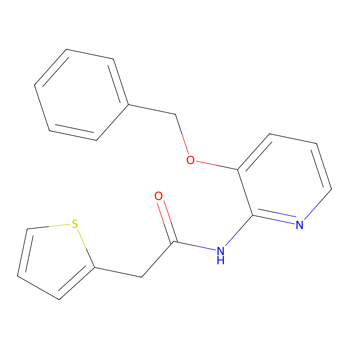 N-(3-phenylmethoxypyridin-2-yl)-2-thiophen-2-ylacetamide molecular structure, CAS 1024391-55-6