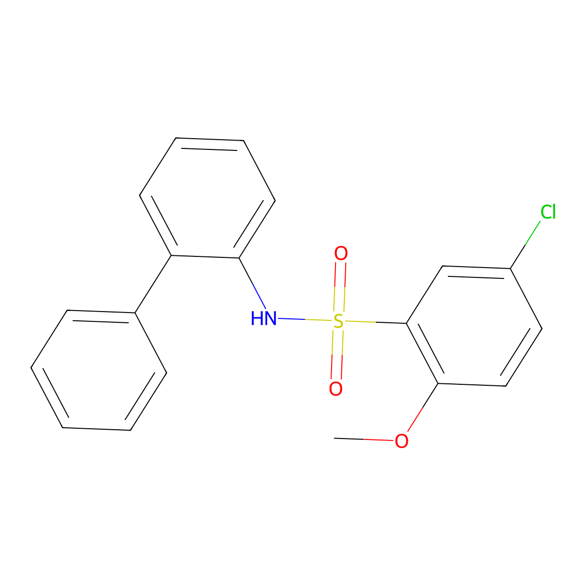 5-chloro-2-methoxy-N-(2-phenylphenyl)benzenesulfonamide molecular structure, CAS 1024393-18-7