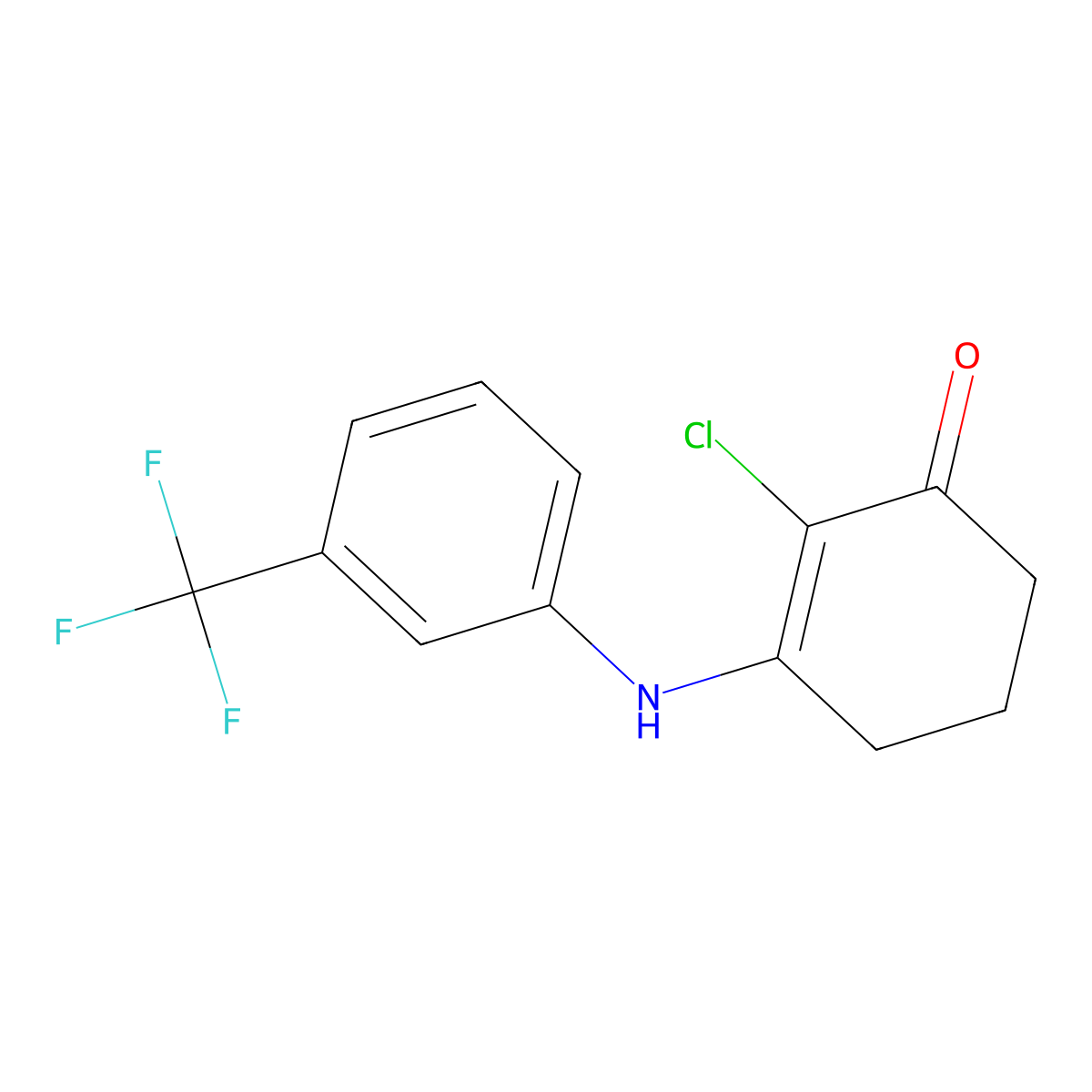 2-Chloro-3-((3-(trifluoromethyl)phenyl)amino)cyclohex-2-EN-1-one molecular structure, CAS 1024394-74-8