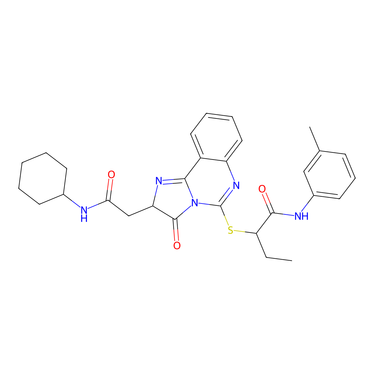 2-[[2-[2-(cyclohexylamino)-2-oxoethyl]-3-oxo-2H-imidazo[1,2-c]quinazolin-5-yl]sulfanyl]-N-(3-methylphenyl)butanamide molecular structure, CAS 1024396-37-9