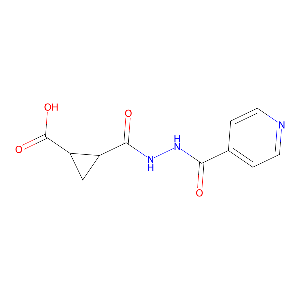 2-(N-(4-Pyridylcarbonylamino)carbamoyl)cyclopropanecarboxylic acid molecular structure, CAS 1024396-49-3