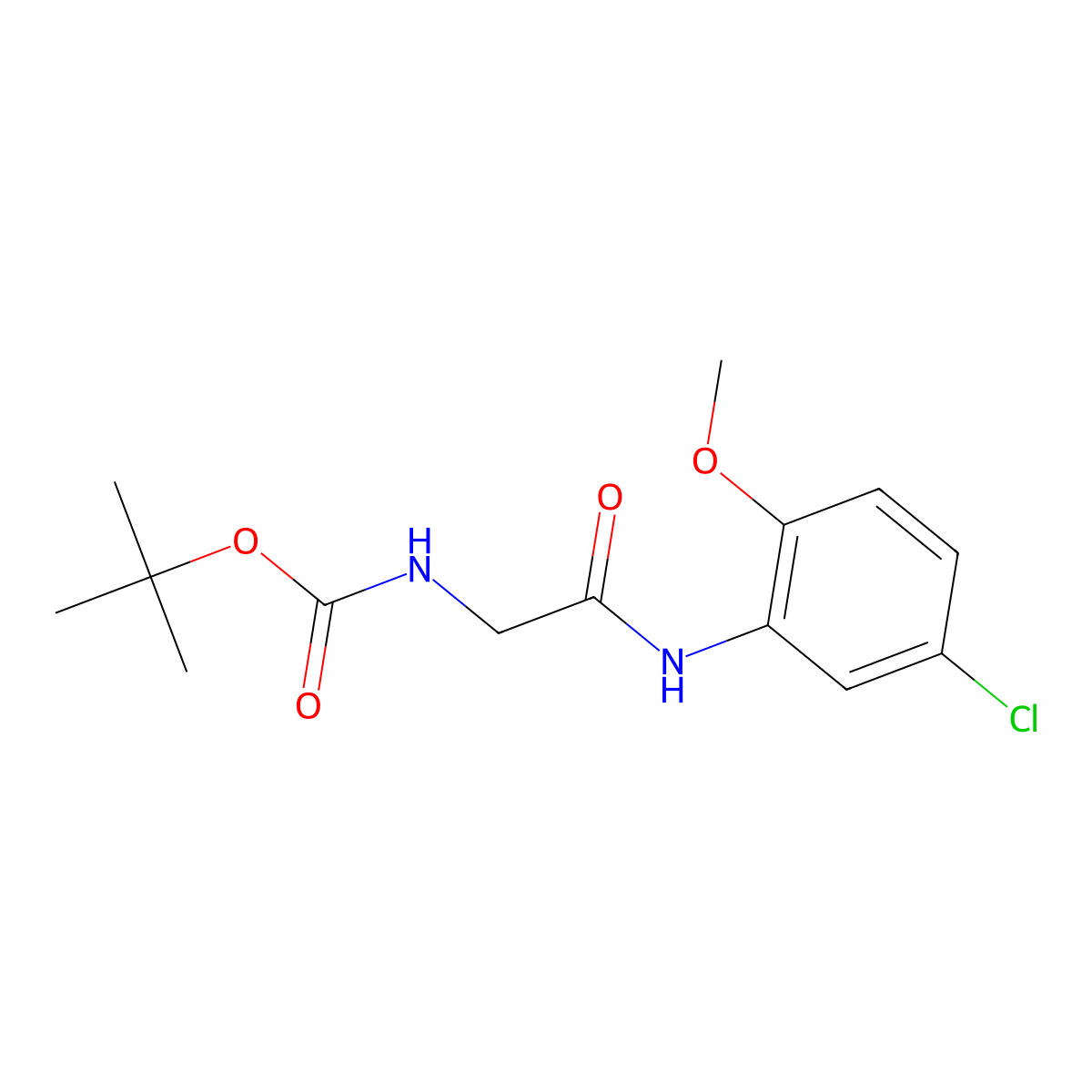 tert-butyl N-[2-(5-chloro-2-methoxyanilino)-2-oxoethyl]carbamate molecular structure, CAS 1024396-69-7