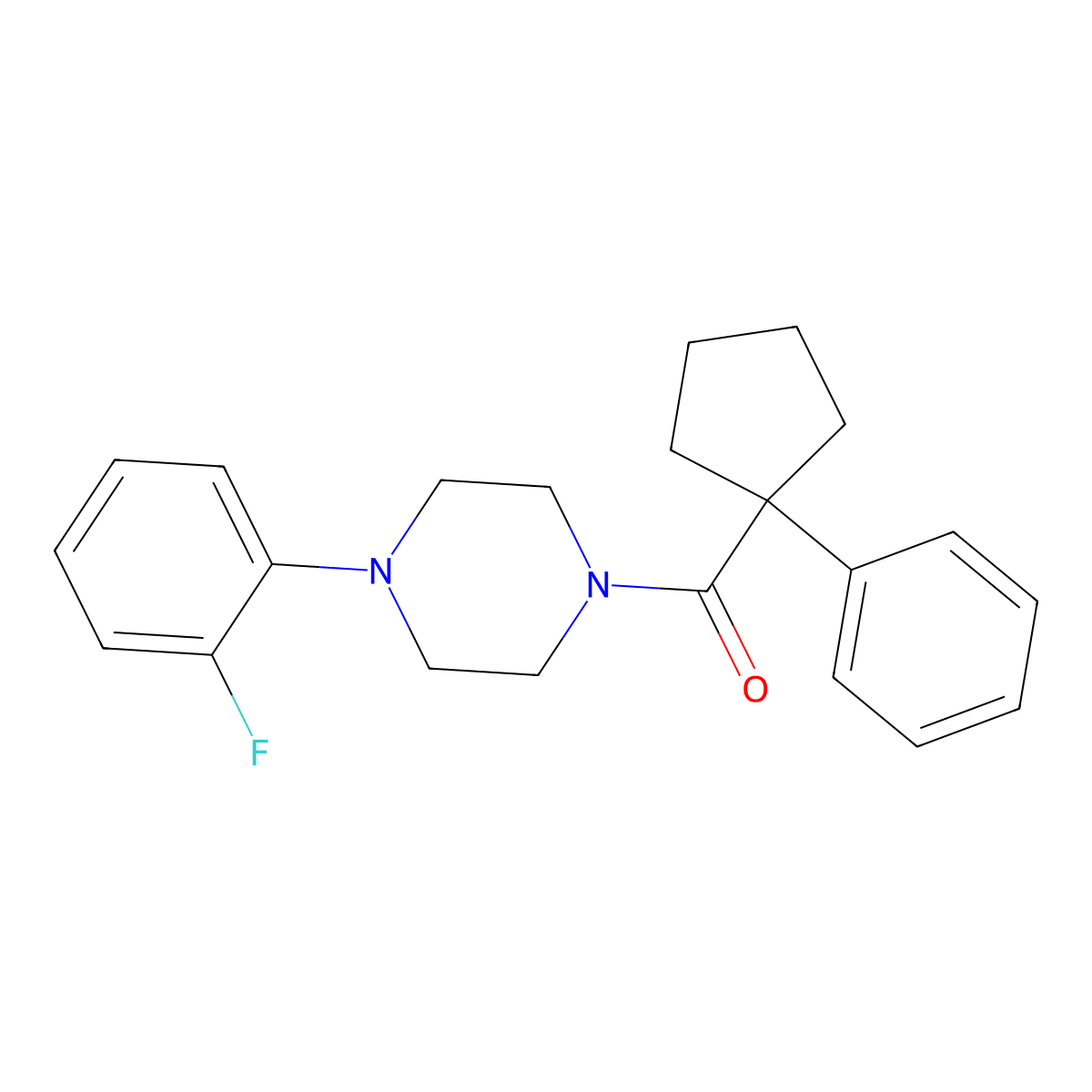 4-(2-Fluorophenyl)piperazinyl phenylcyclopentyl ketone molecular structure, CAS 1024397-42-9