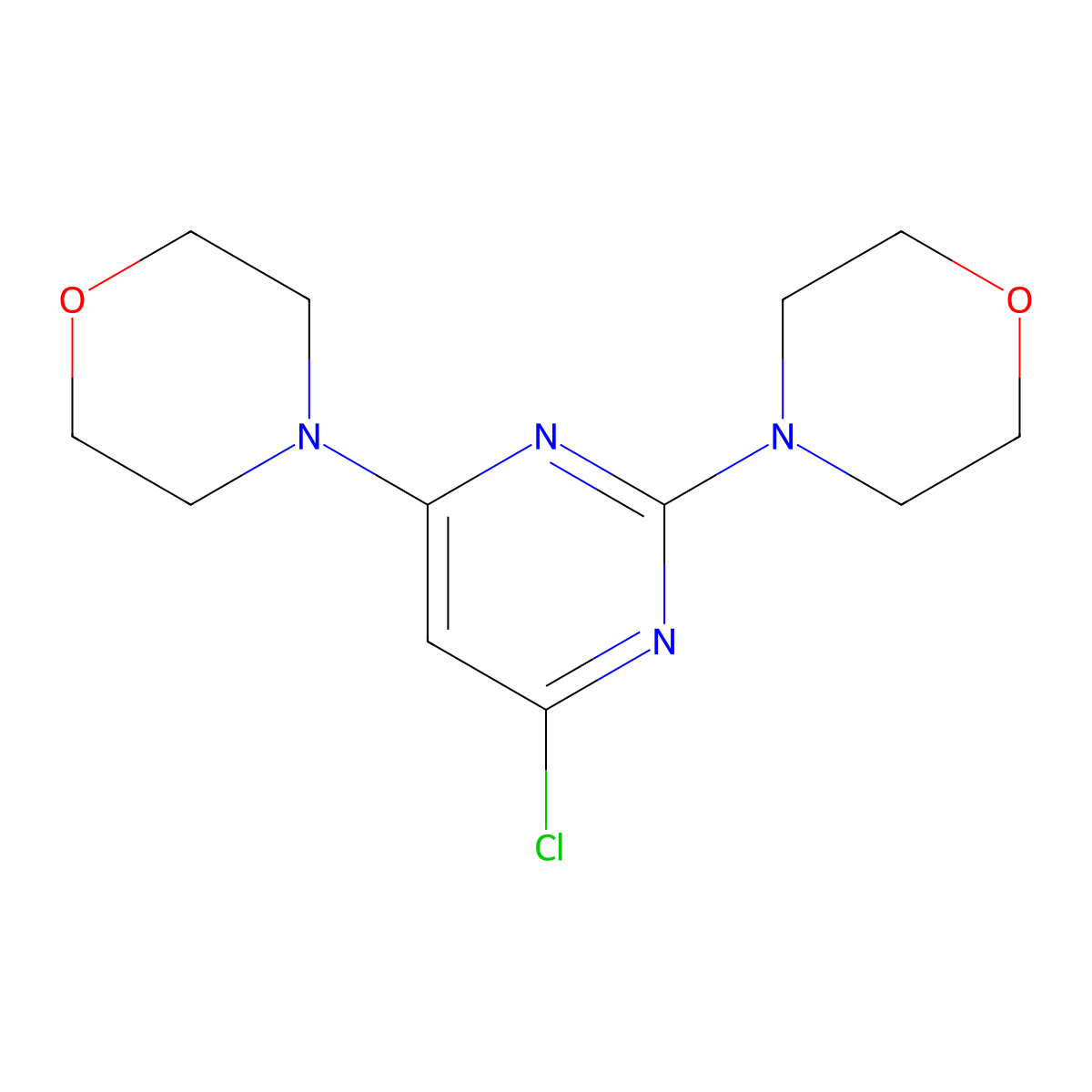 4,4'-(6-Chloropyrimidine-2,4-diyl)dimorpholine molecular structure, CAS 10244-24-3