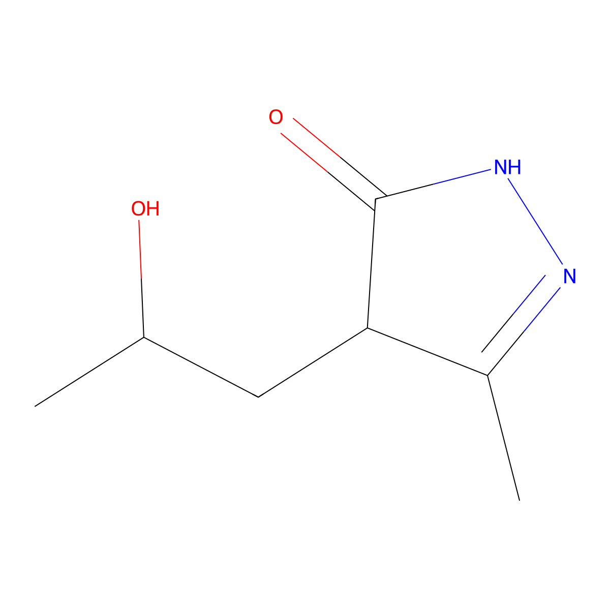 4-(2-hydroxypropyl)-3-methyl-4,5-dihydro-1H-pyrazol-5-one molecular structure, CAS 10244-76-5