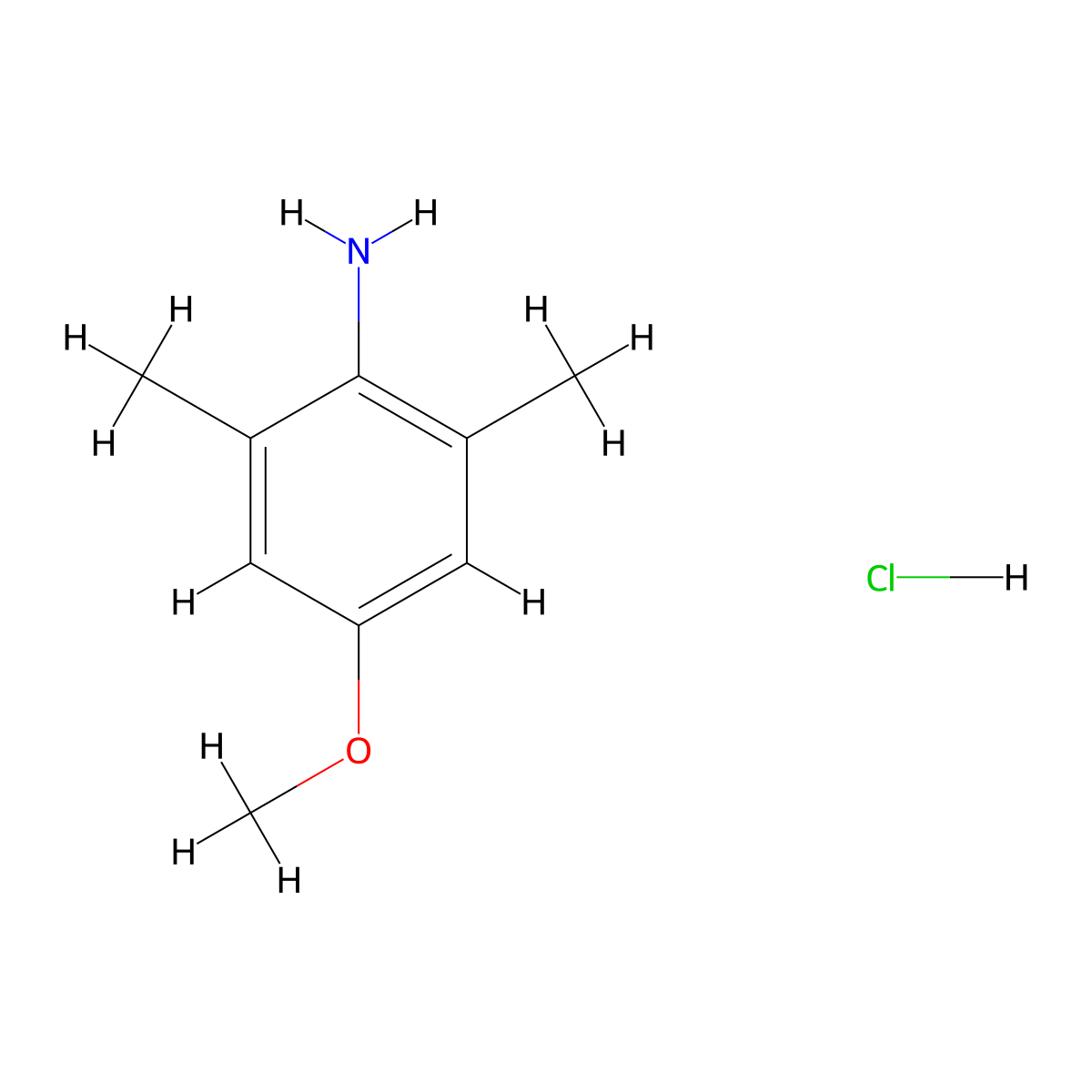 2,6-Dimethyl-4-methoxyaniline hydrochloride molecular structure, CAS 102440-03-9