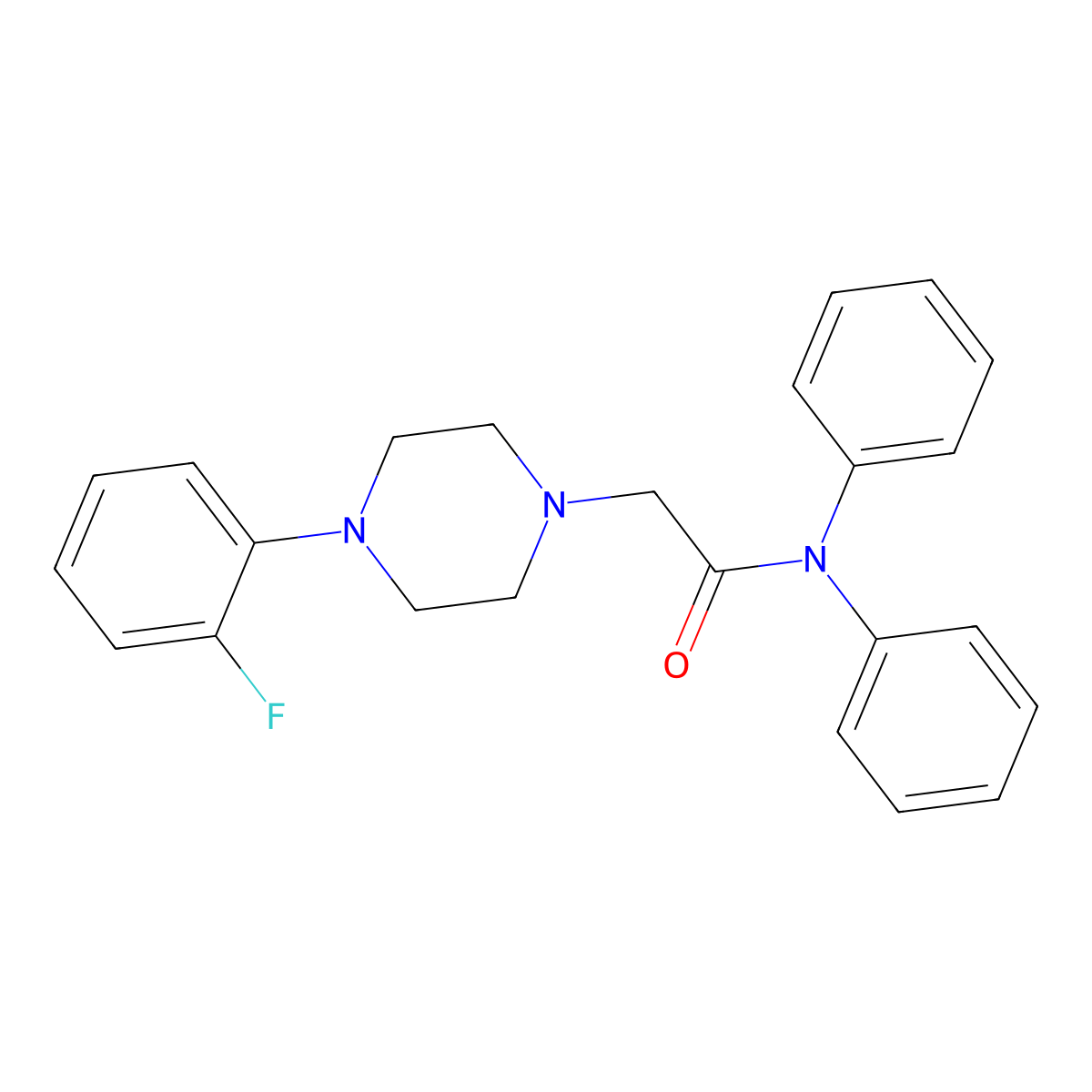 2-(4-(2-Fluorophenyl)piperazinyl)-N,N-diphenylethanamide molecular structure, CAS 1024400-18-7