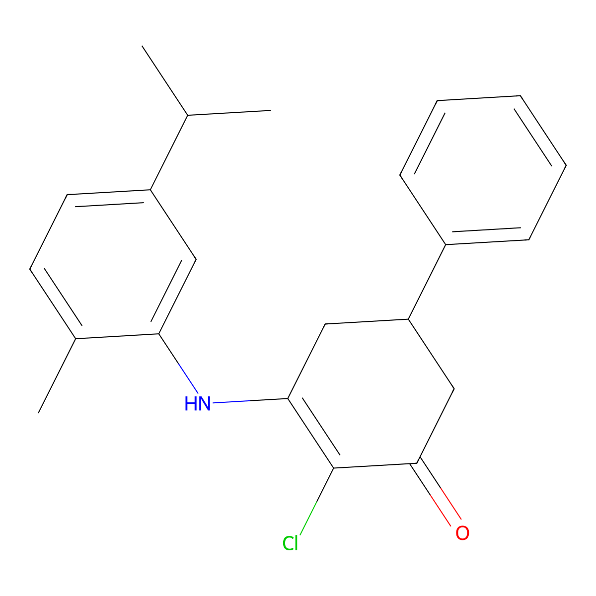 2-Chloro-3-((2-methyl-5-(isopropyl)phenyl)amino)-5-phenylcyclohex-2-EN-1-one molecular structure, CAS 1024400-43-8