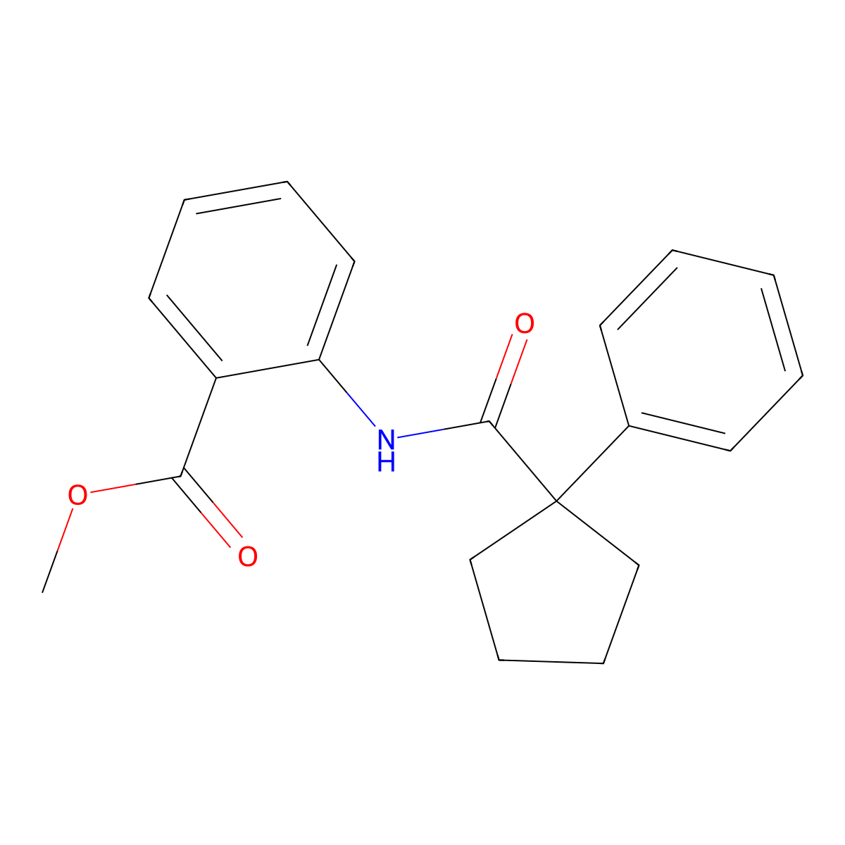 Methyl 2-[(1-phenylcyclopentanecarbonyl)amino]benzoate molecular structure, CAS 1024400-44-9