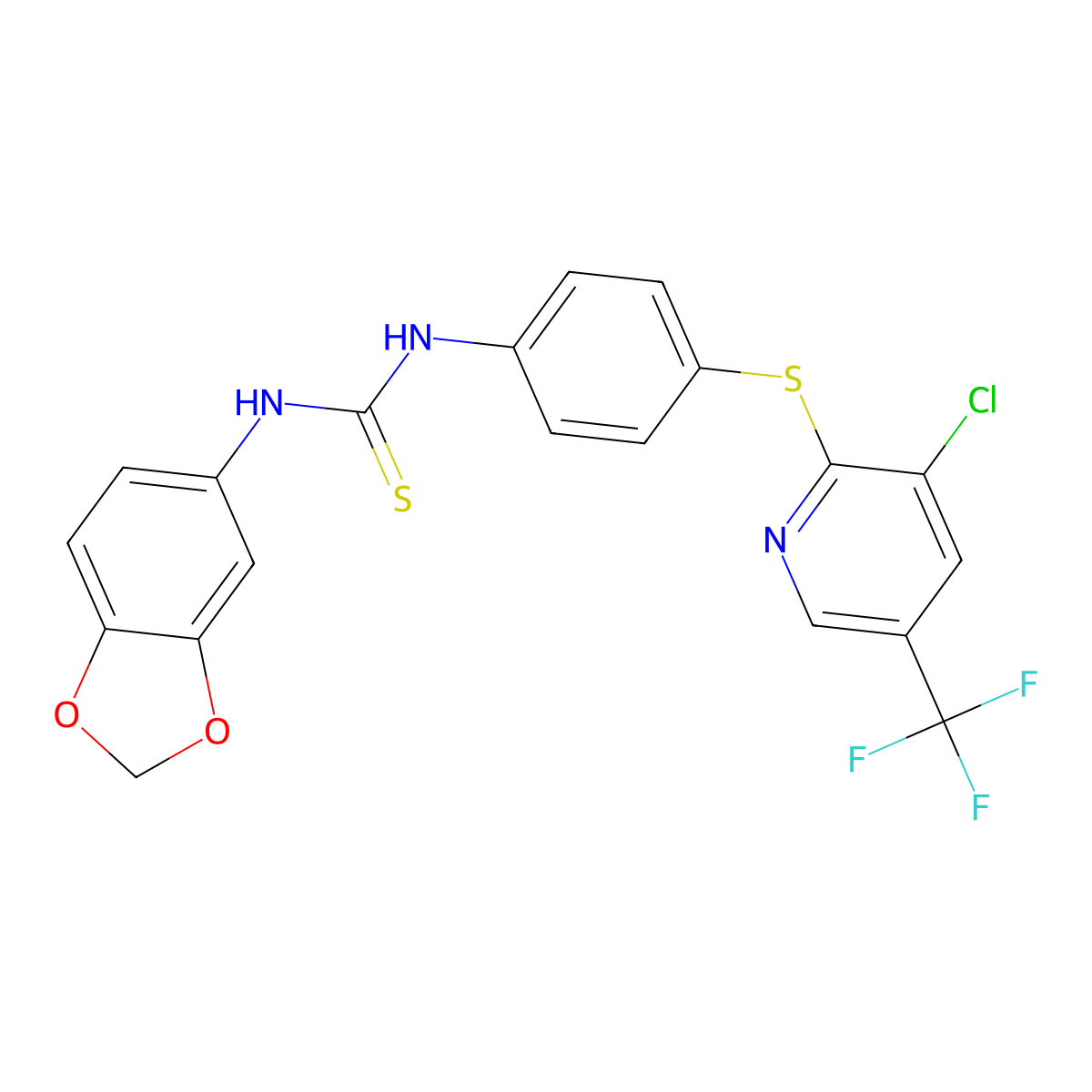 1-(1,3-Benzodioxol-5-yl)-3-[4-[3-chloro-5-(trifluoromethyl)pyridin-2-yl]sulfanylphenyl]thiourea molecular structure, CAS 1024400-92-7