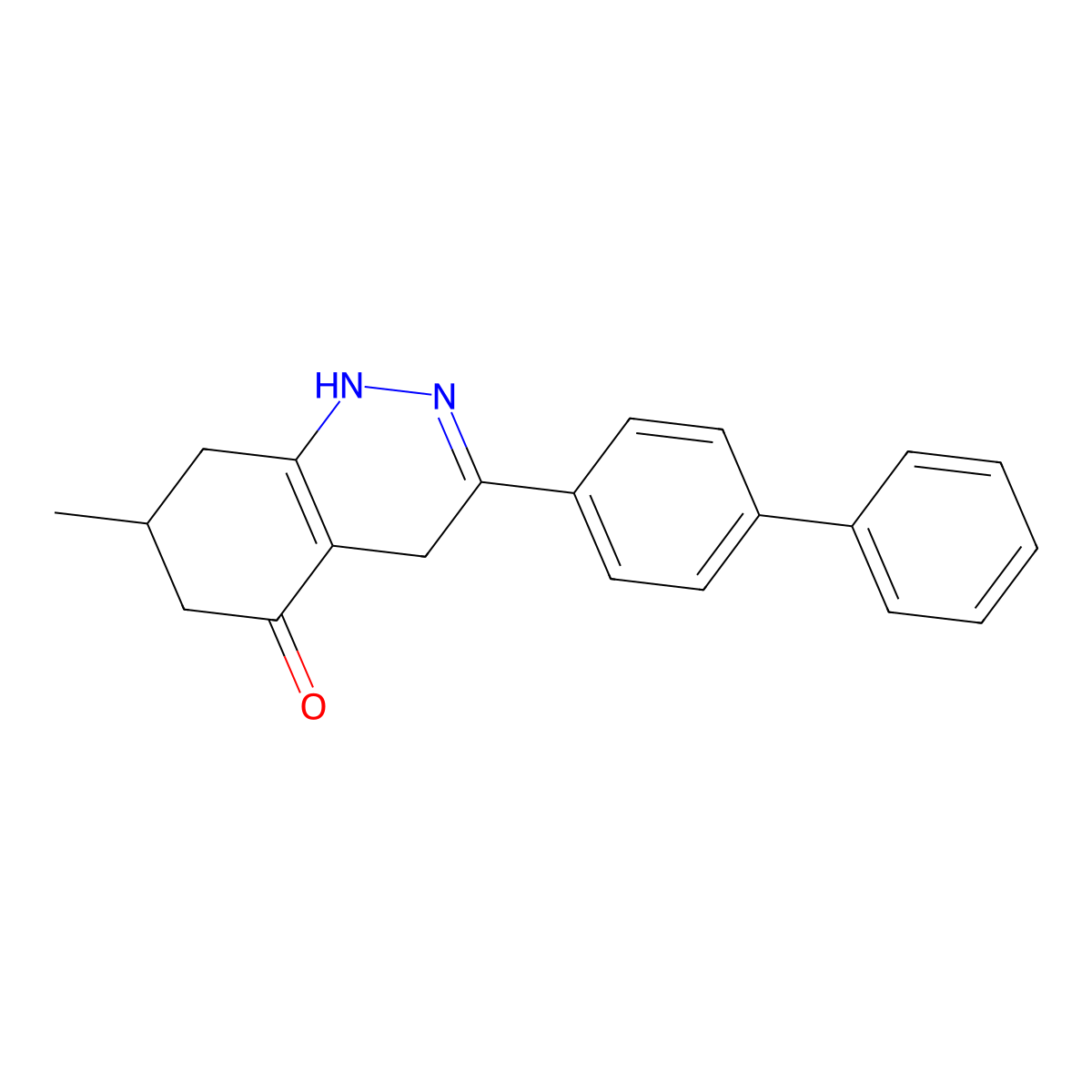 7-Methyl-3-(4-phenylphenyl)-1,4,6,7,8-pentahydrocinnolin-5-one molecular structure, CAS 1024403-17-5