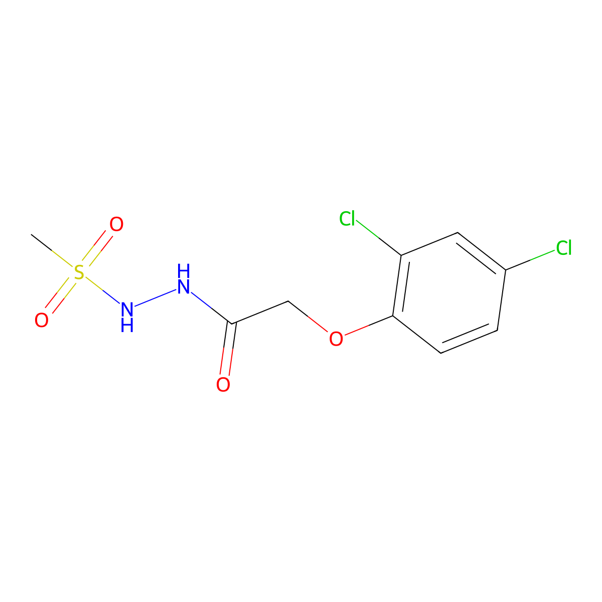 2-(2,4-dichlorophenoxy)-N'-methylsulfonylacetohydrazide molecular structure, CAS 1024406-71-0