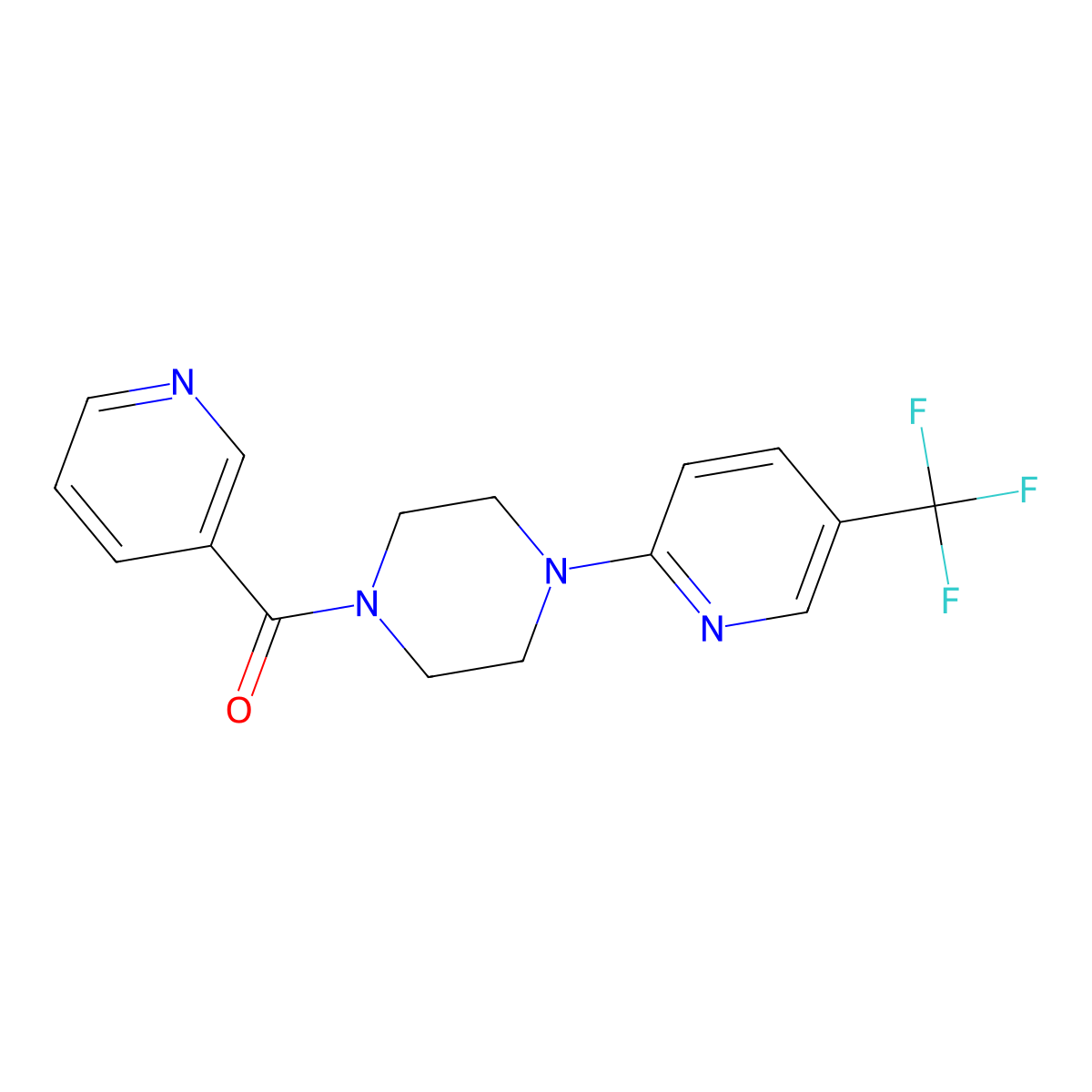 Pyridin-3-yl-[4-[5-(trifluoromethyl)pyridin-2-yl]piperazin-1-yl]methanone molecular structure, CAS 1024406-72-1