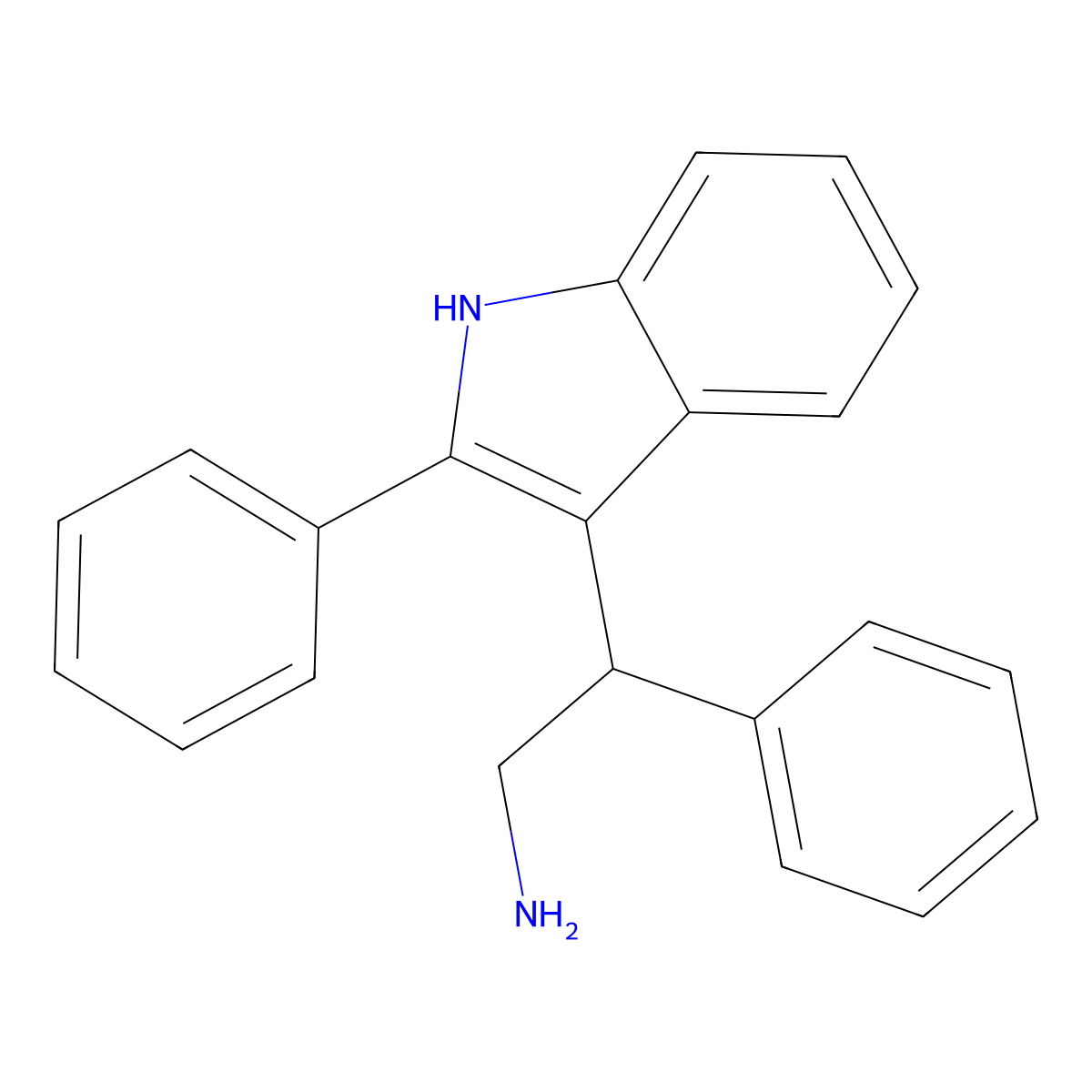 2-phenyl-2-(2-phenyl-1H-indol-3-yl)ethanamine molecular structure, CAS 102441-39-4