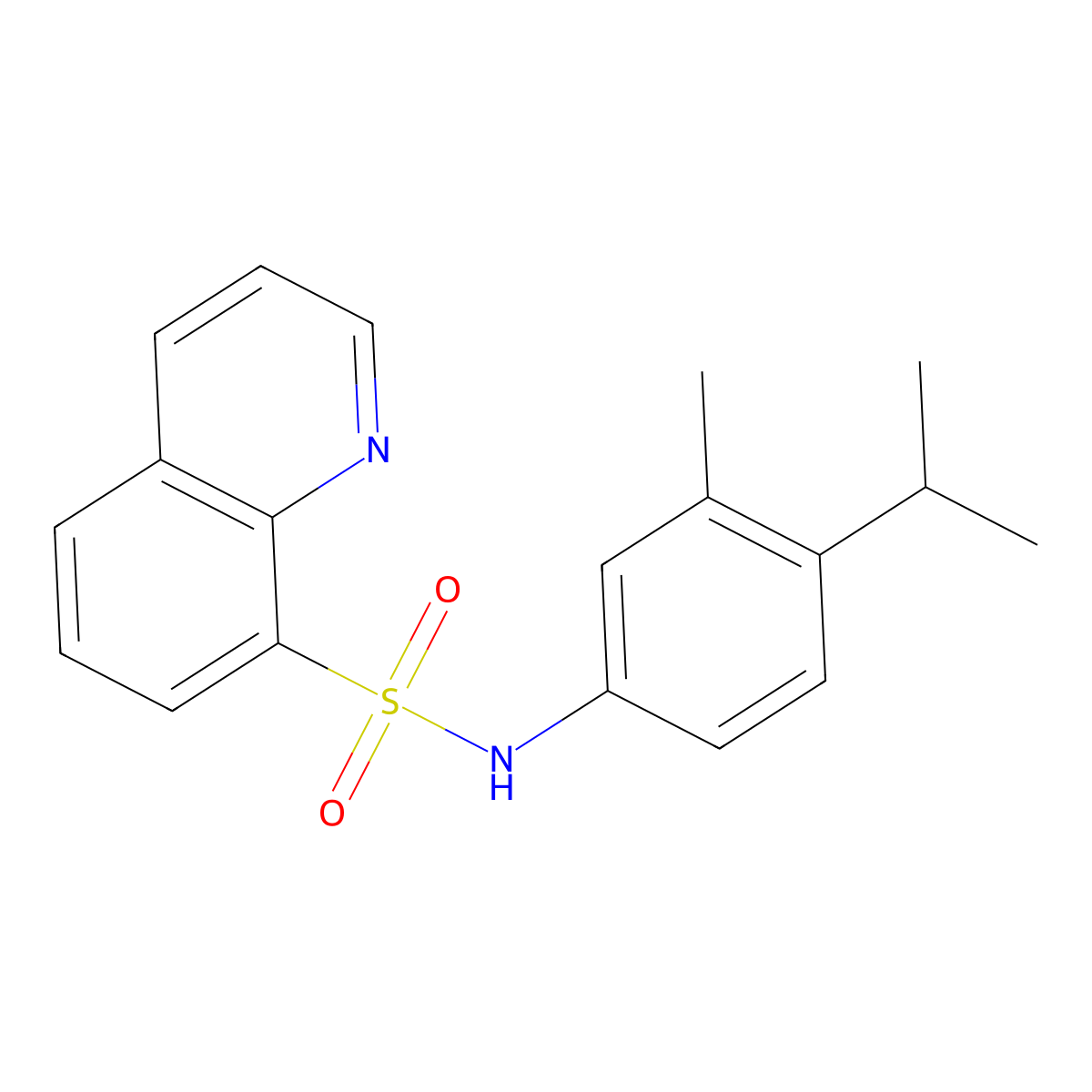 (3-Methyl-4-(isopropyl)phenyl)(8-quinolylsulfonyl)amine molecular structure, CAS 1024411-33-3