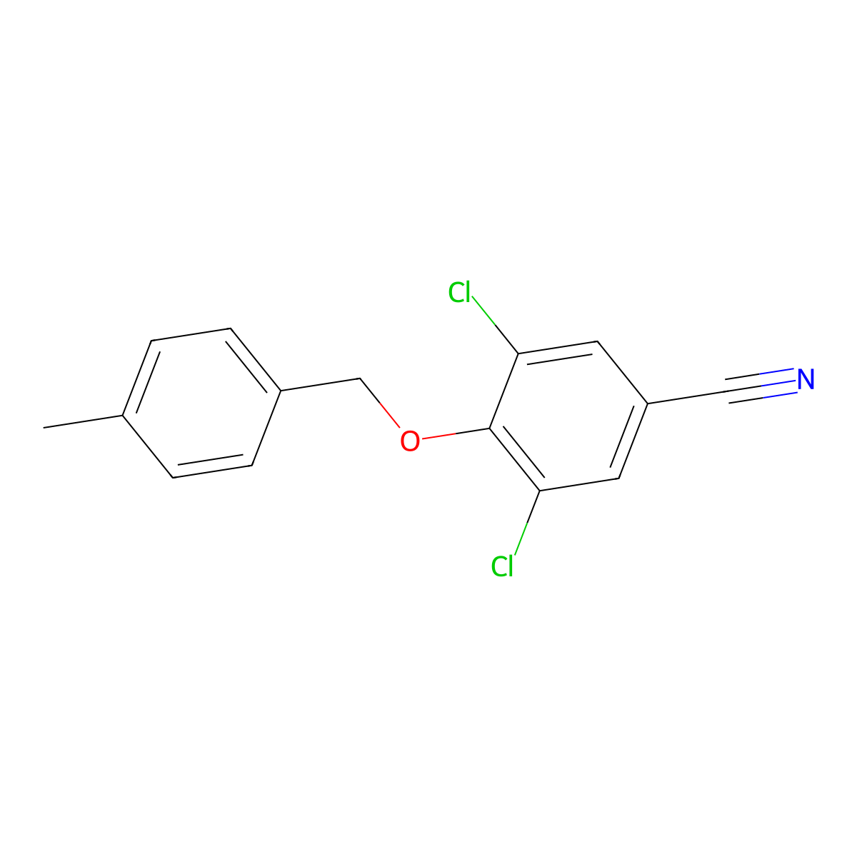 3,5-Dichloro-4-((4-methylbenzyl)oxy)benzonitrile molecular structure, CAS 1024414-35-4