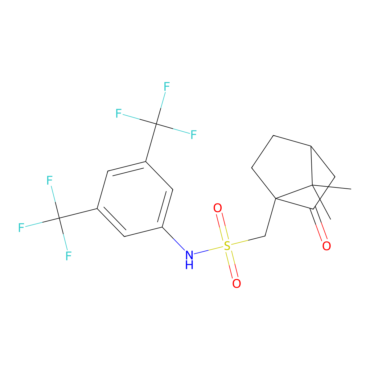 1-((((3,5-Bis(trifluoromethyl)phenyl)amino)sulfonyl)methyl)-7,7-dimethylbicyclo[2.2.1]heptan-2-one molecular structure, CAS 1024414-65-0