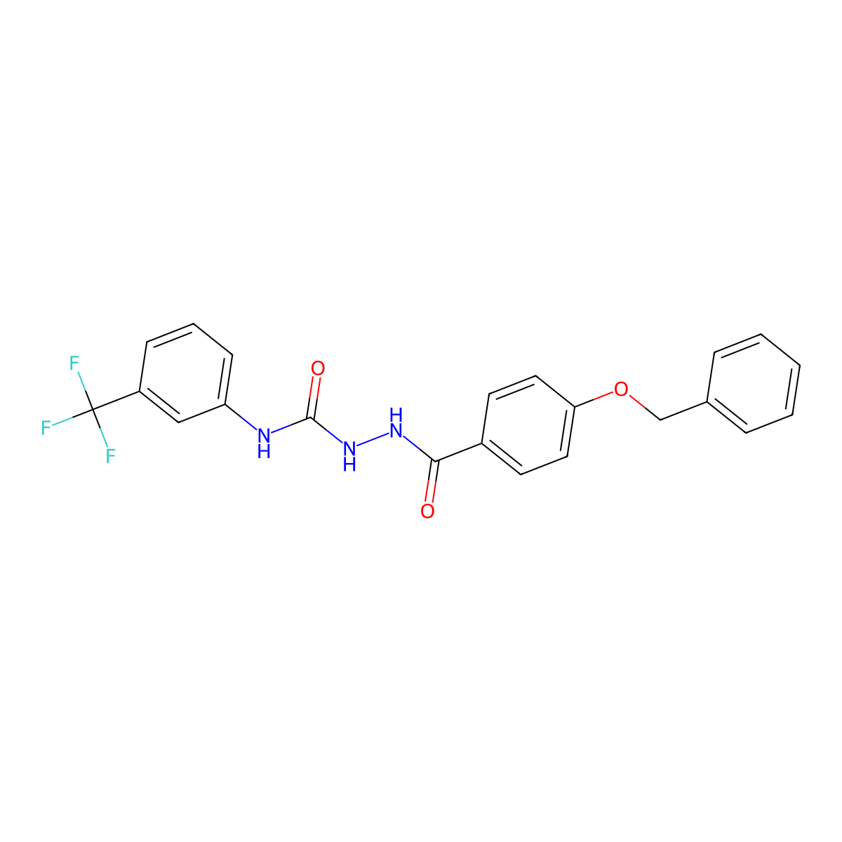 1-((4-(Phenylmethoxy)phenyl)carbonyl)-4-(3-(trifluoromethyl)phenyl)semicarbazide molecular structure, CAS 1024414-95-6