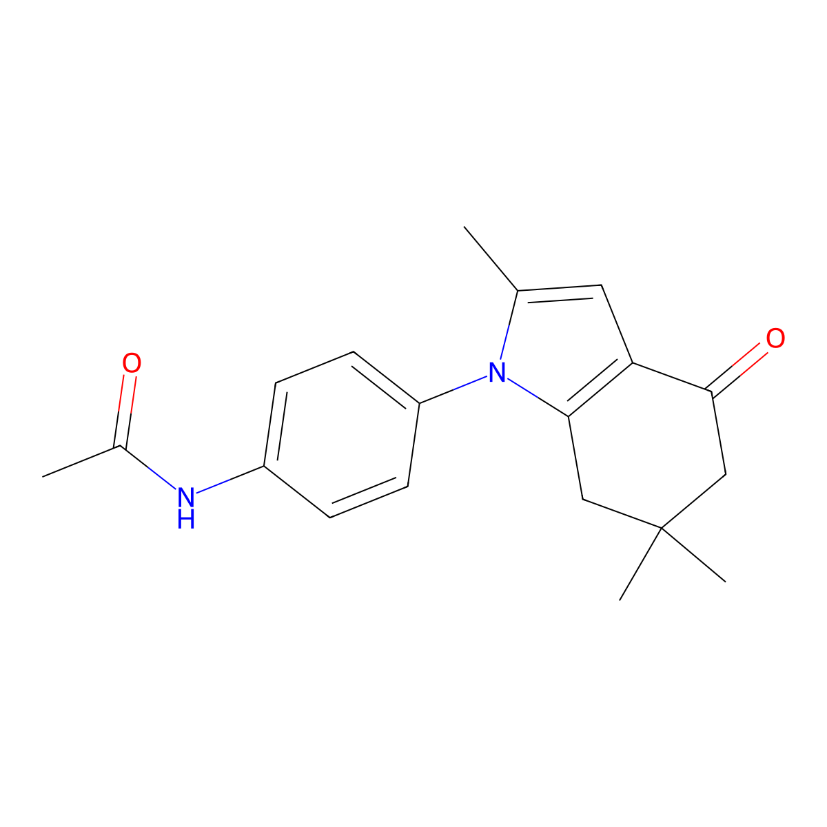N-[4-(2,6,6-trimethyl-4-oxo-4,5,6,7-tetrahydro-1H-indol-1-yl)phenyl]acetamide molecular structure, CAS 1024415-31-3