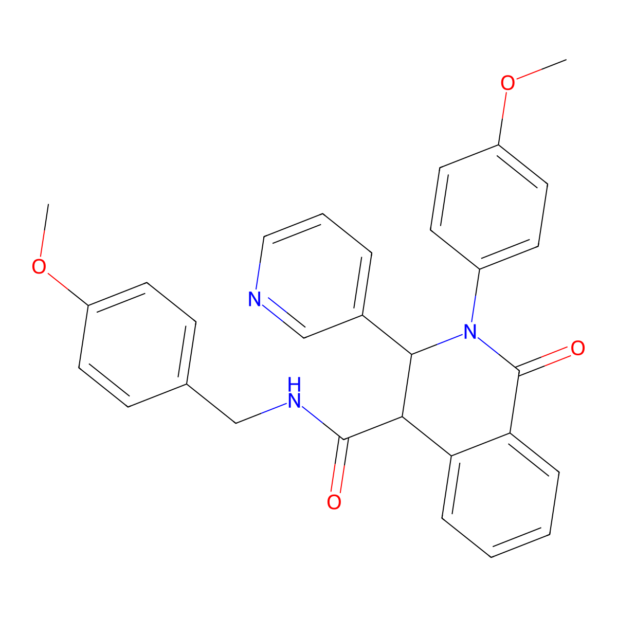 2-(4-methoxyphenyl)-N-[(4-methoxyphenyl)methyl]-1-oxo-3-pyridin-3-yl-3,4-dihydroisoquinoline-4-carboxamide molecular structure, CAS 1024415-63-1