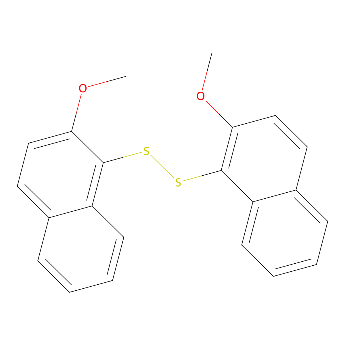 2-Methoxy-1-[(2-methoxynaphthalen-1-yl)disulfanyl]naphthalene molecular structure, CAS 102442-70-6