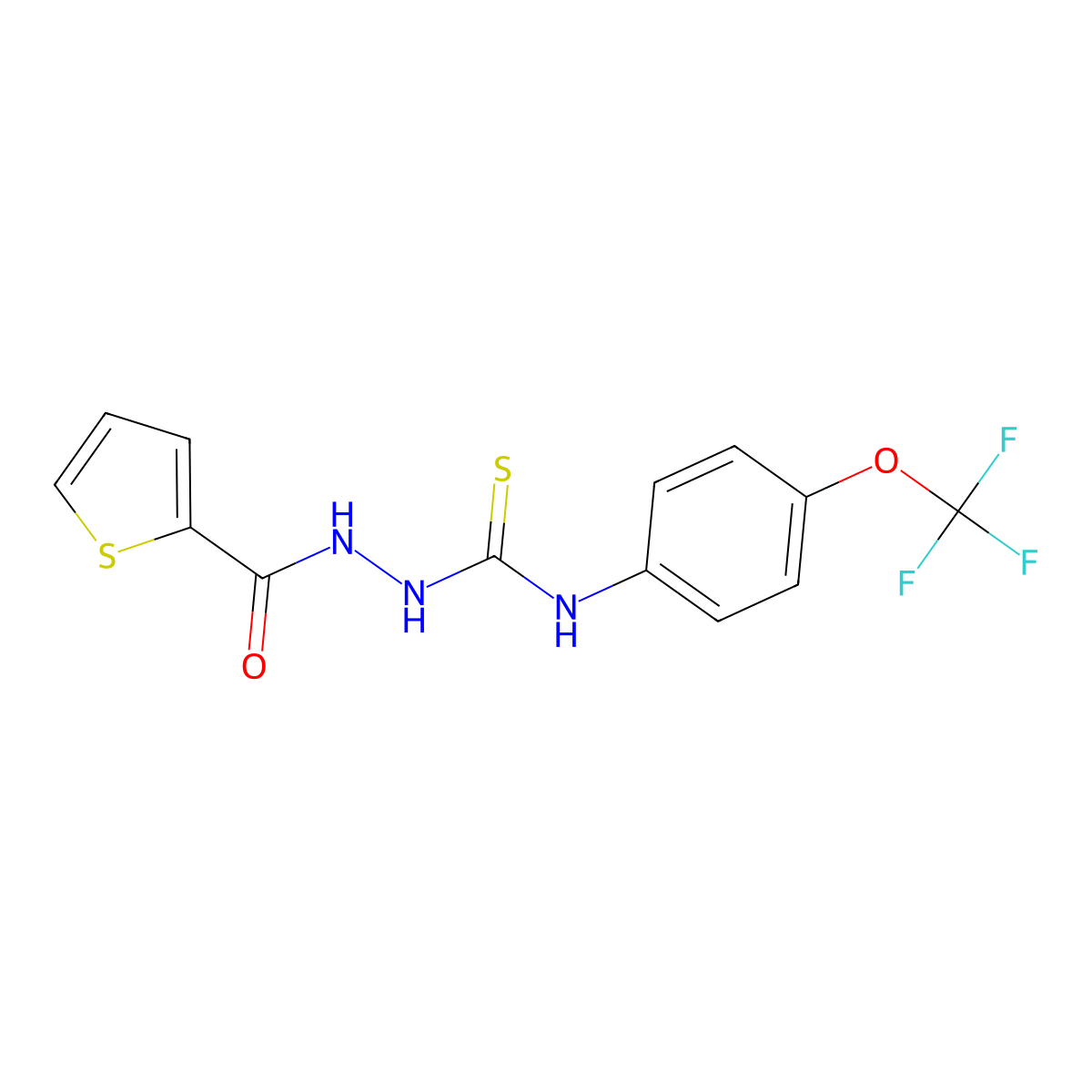 1-(Thiophene-2-carbonylamino)-3-[4-(trifluoromethoxy)phenyl]thiourea molecular structure, CAS 1024423-14-0