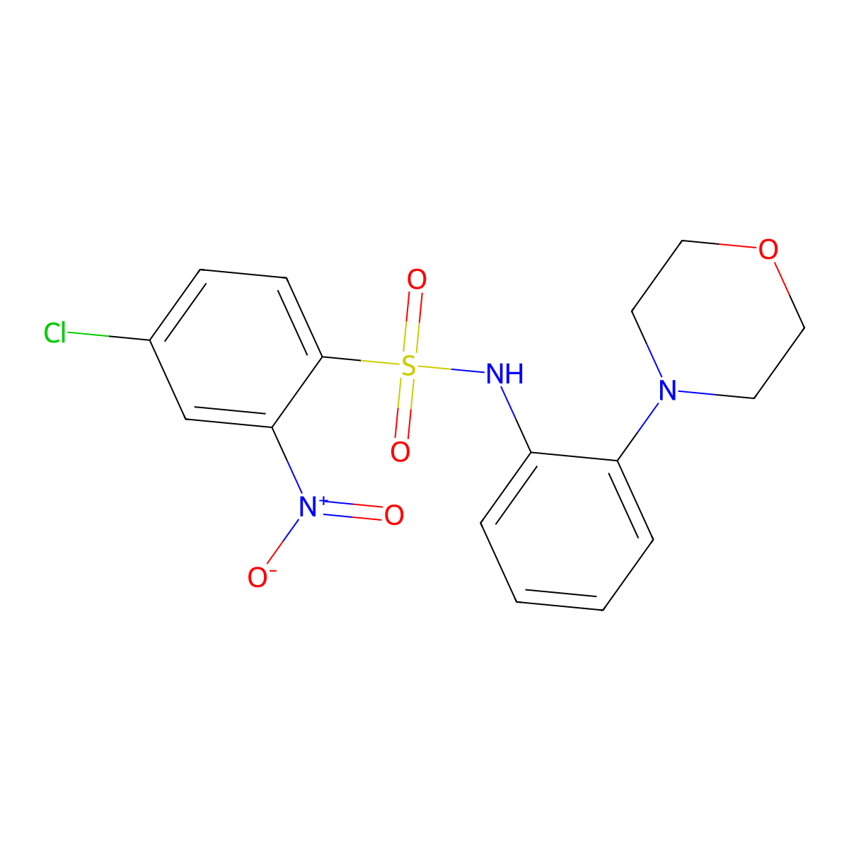 ((4-Chloro-2-nitrophenyl)sulfonyl)(2-morpholin-4-ylphenyl)amine molecular structure, CAS 1024427-16-4