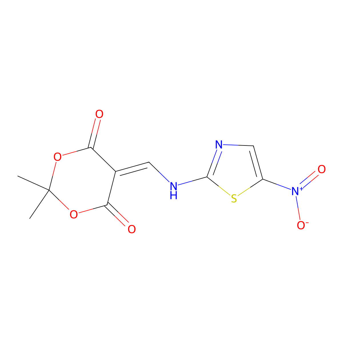 2,2-Dimethyl-5-{[(5-nitro-1,3-thiazol-2-yl)amino]methylidene}-1,3-dioxane-4,6-dione molecular structure, CAS 1024427-41-5