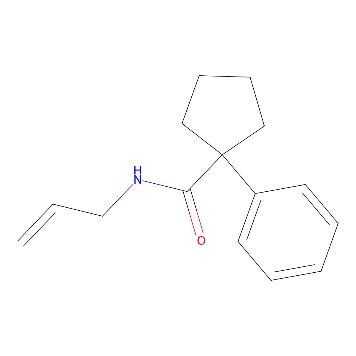 1-phenyl-N-prop-2-enylcyclopentane-1-carboxamide molecular structure, CAS 1024427-44-8
