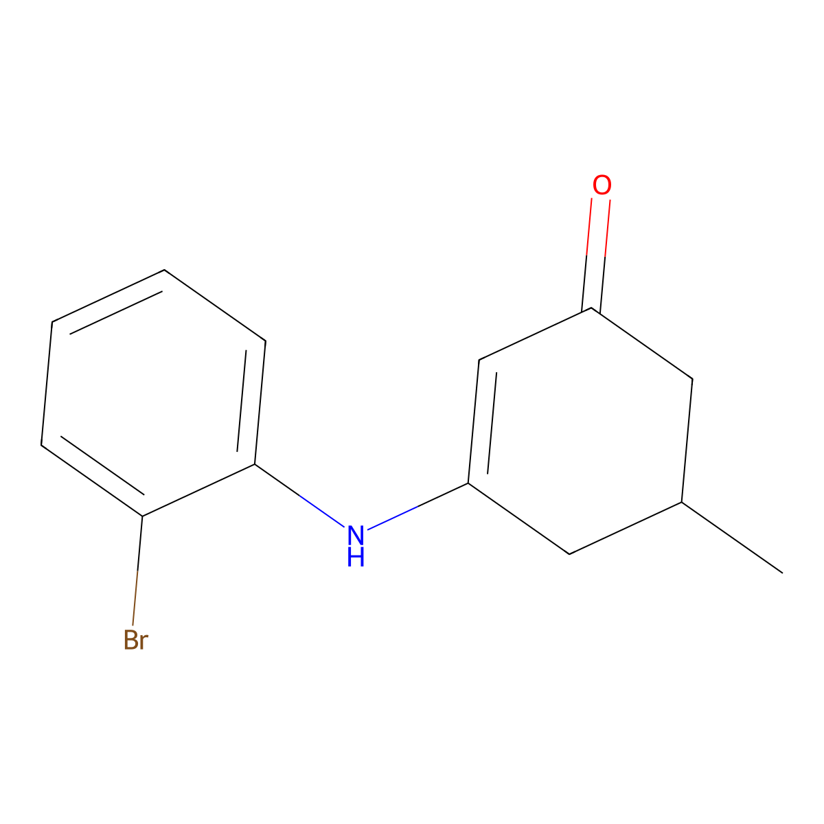 3-((2-Bromophenyl)amino)-5-methylcyclohex-2-EN-1-one molecular structure, CAS 1024430-97-4