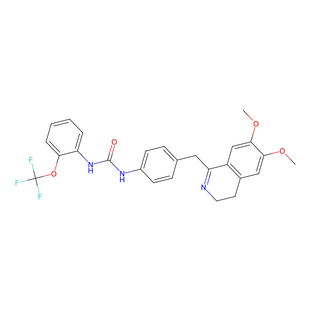 1-[4-[(6,7-Dimethoxy-3,4-dihydroisoquinolin-1-yl)methyl]phenyl]-3-[2-(trifluoromethoxy)phenyl]urea molecular structure, CAS 1024431-81-9