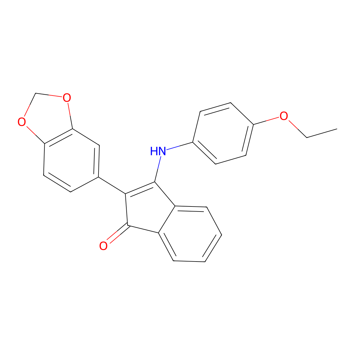 2-(1,3-Benzodioxol-5-yl)-3-(4-ethoxyanilino)inden-1-one molecular structure, CAS 1024436-75-6
