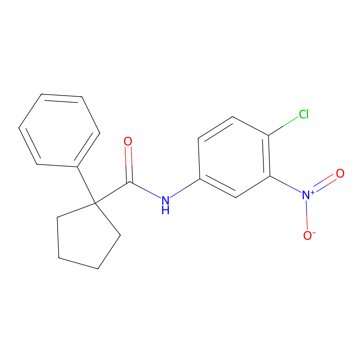 N-(4-chloro-3-nitrophenyl)-1-phenylcyclopentane-1-carboxamide molecular structure, CAS 1024436-79-0