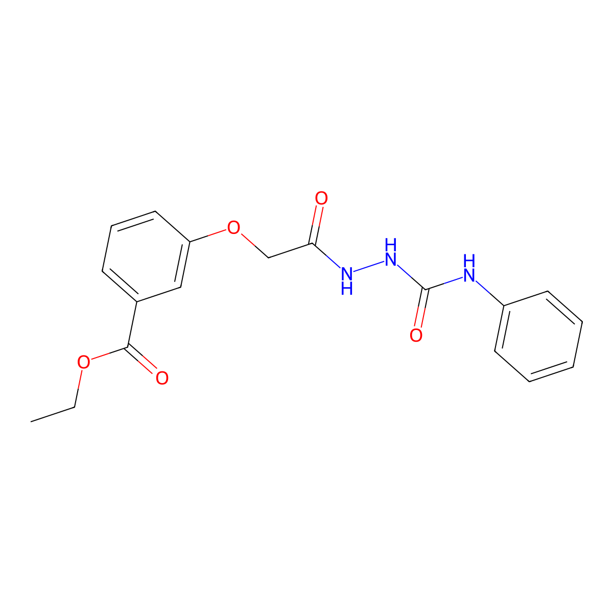 Ethyl 3-((N-((phenylamino)carbonylamino)carbamoyl)methoxy)benzoate molecular structure, CAS 1024440-28-5